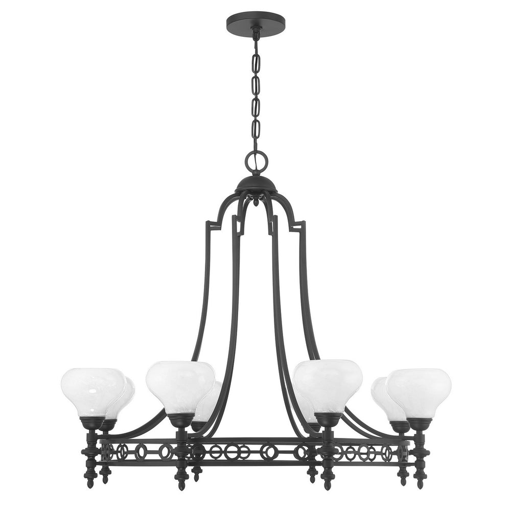 Savoy House - Eight Light Chandelier - Allston - Matte Black- Union Lighting Luminaires Decor