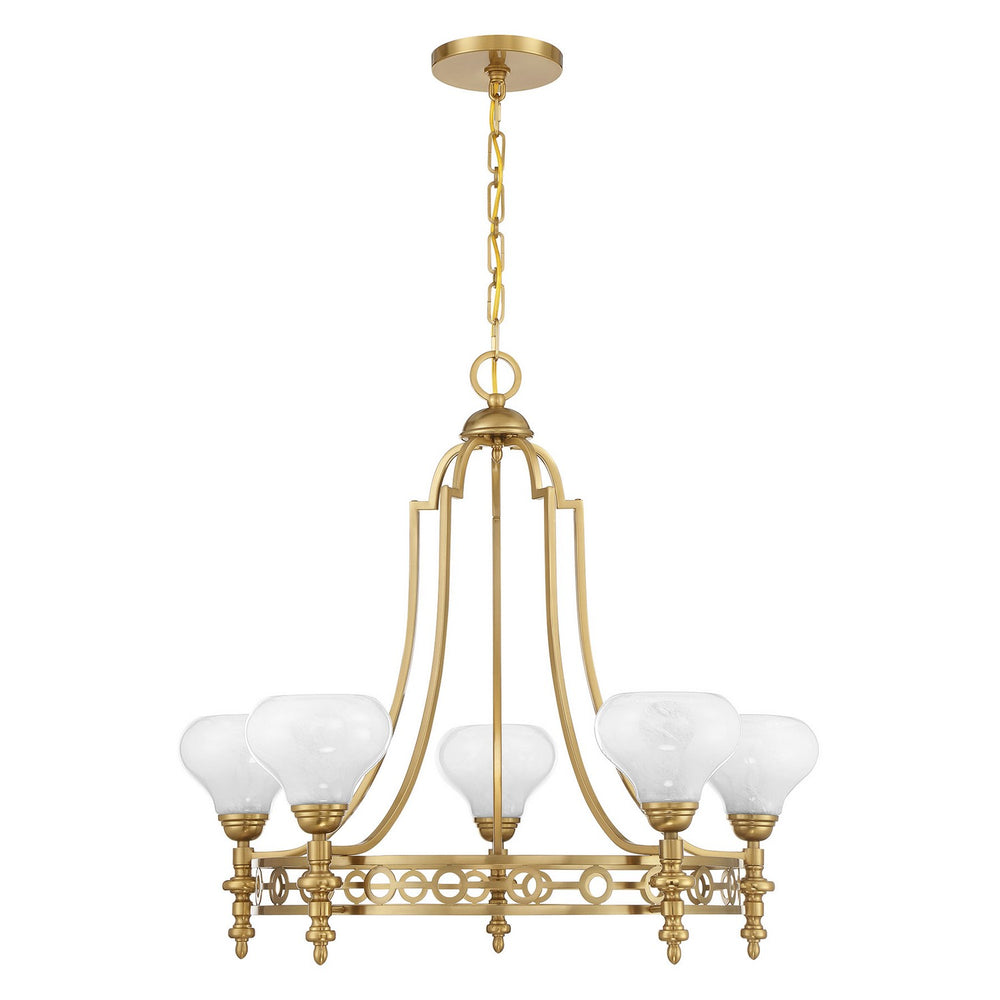 Savoy House - Five Light Chandelier - Allston - Warm Brass- Union Lighting Luminaires Decor