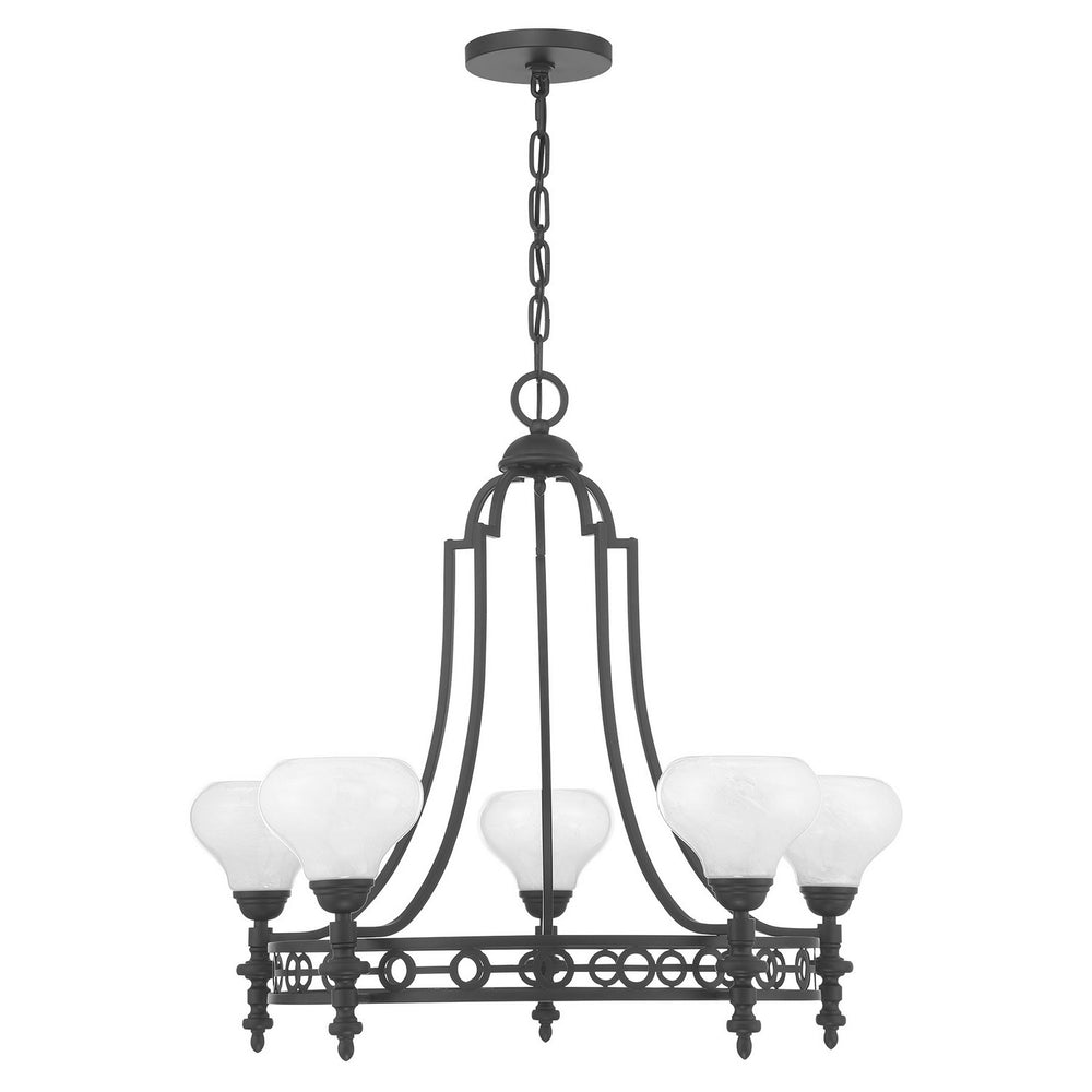 Savoy House - Five Light Chandelier - Allston - Matte Black- Union Lighting Luminaires Decor