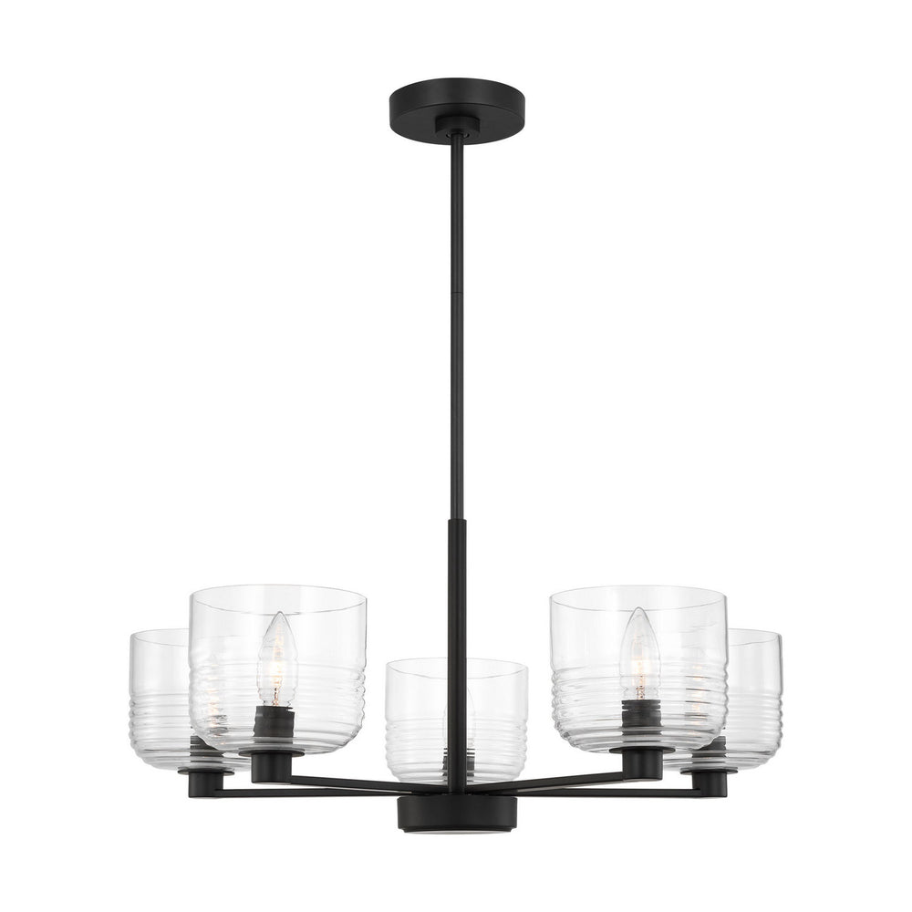 Visual Comfort Studio Canada - Five Light Chandelier - Lochdale - Midnight Black- Union Lighting Luminaires Decor
