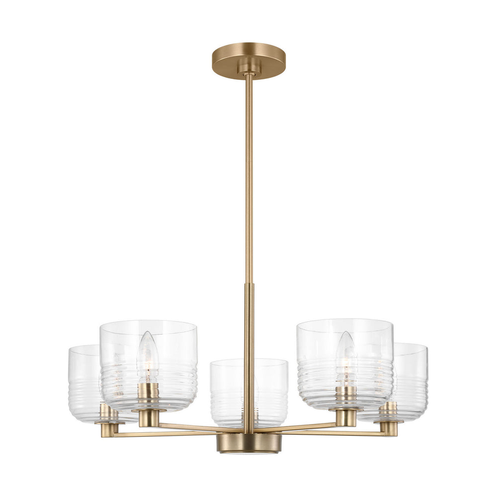 Visual Comfort Studio Canada - Five Light Chandelier - Lochdale - Satin Brass- Union Lighting Luminaires Decor