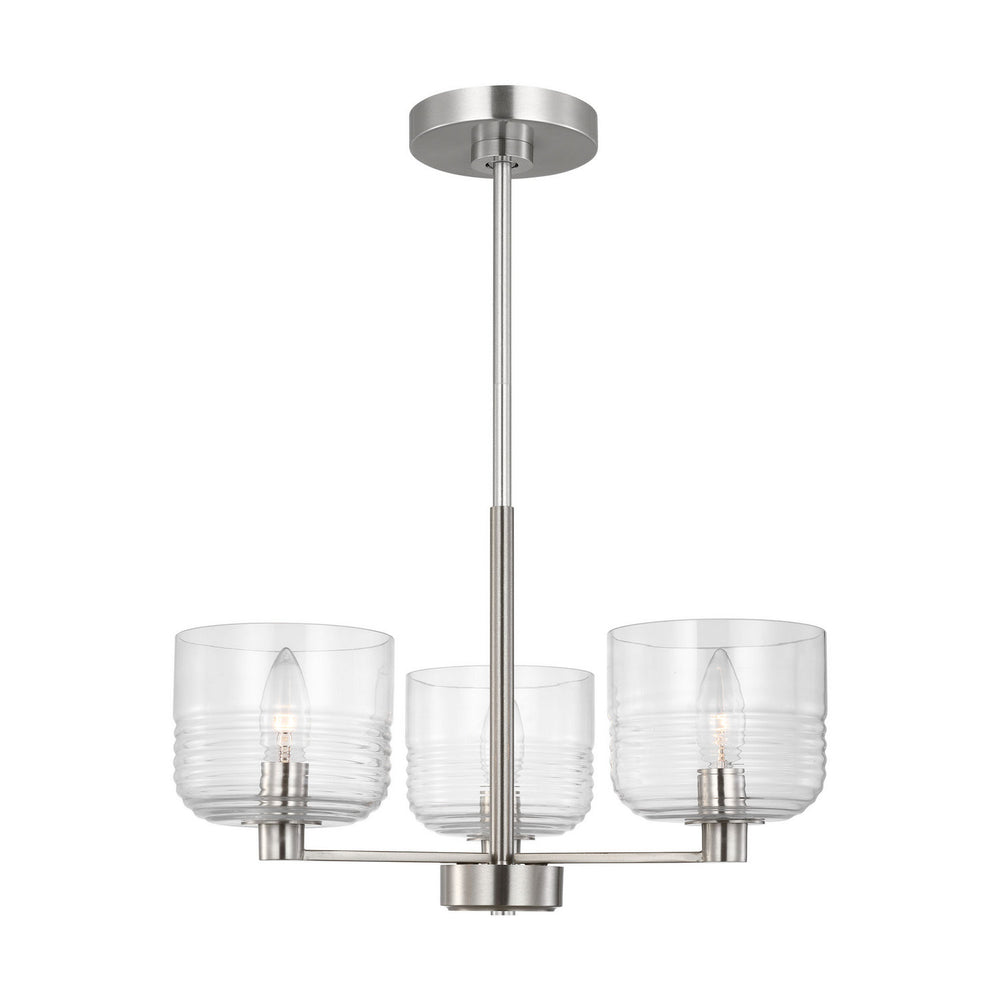 Visual Comfort Studio Canada - Three Light Chandelier - Lochdale - Brushed Nickel- Union Lighting Luminaires Decor