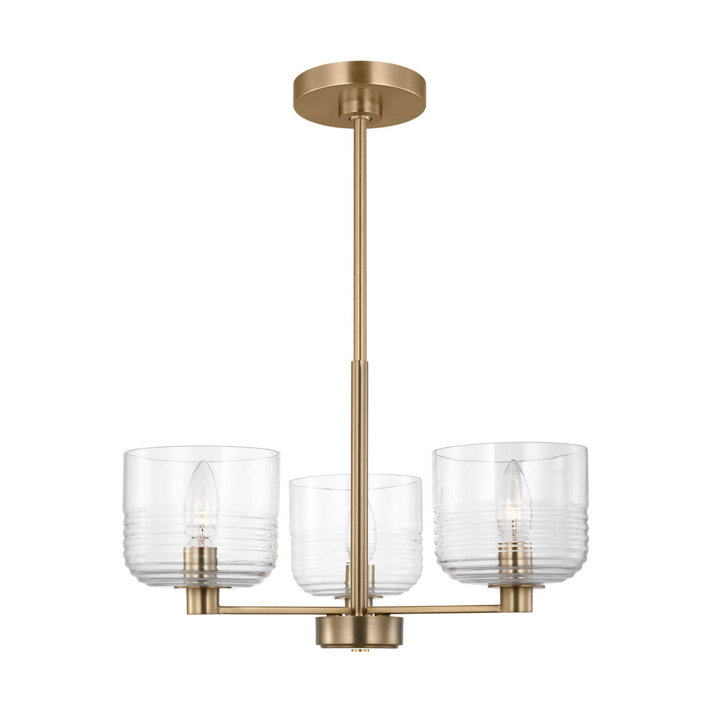 Visual Comfort Studio Canada - Three Light Chandelier - Lochdale - Satin Brass- Union Lighting Luminaires Decor