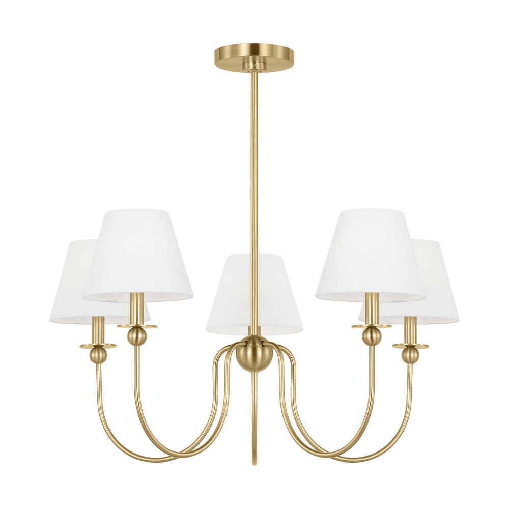 Visual Comfort Studio Canada - Five Light Chandelier - Elsay - Satin Brass- Union Lighting Luminaires Decor