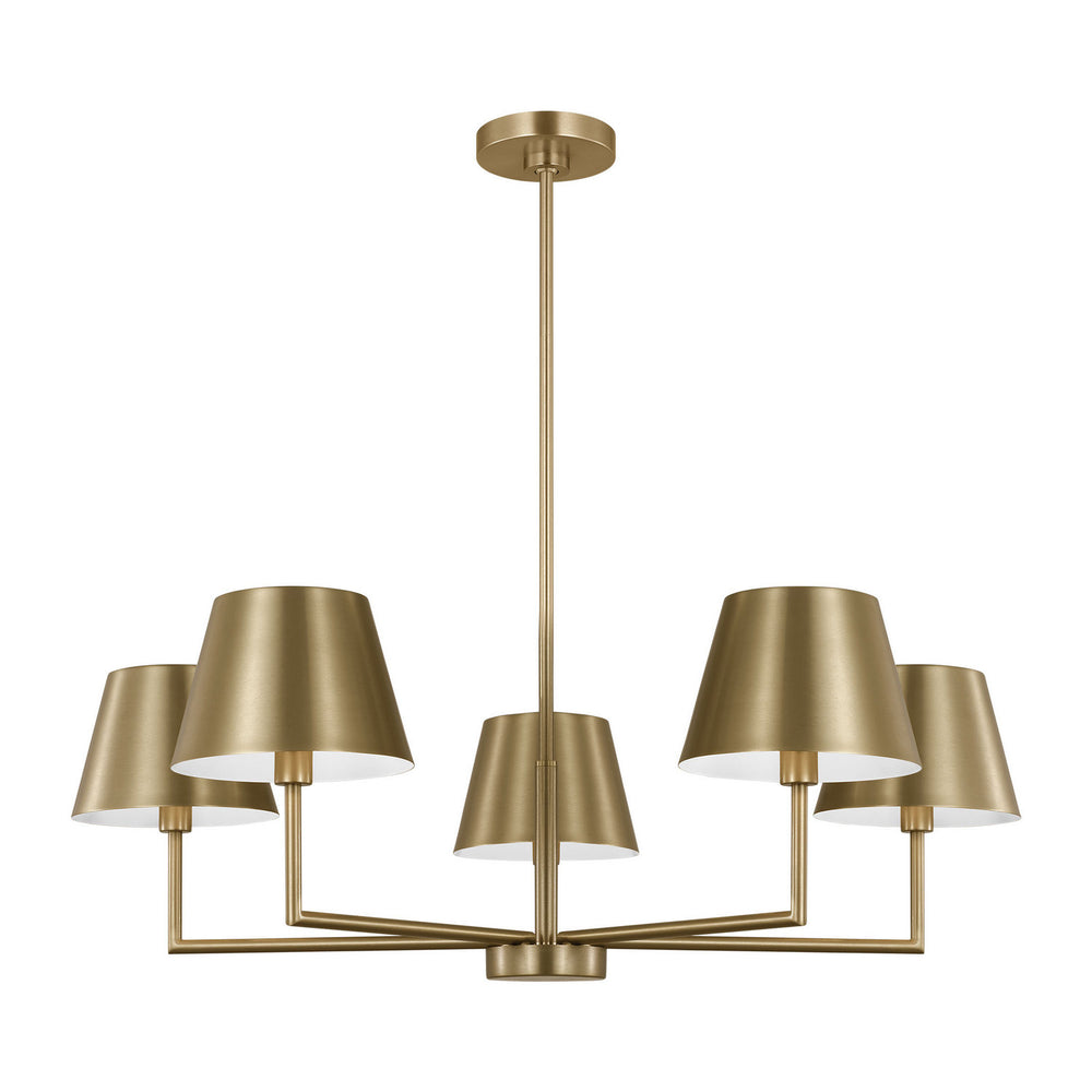 Visual Comfort Studio Canada - Five Light Chandelier - Ender - Satin Brass- Union Lighting Luminaires Decor