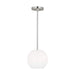 Generation Lighting Canada - One Light Mini Pendant - Rory - Brushed Steel- Union Lighting Luminaires Decor
