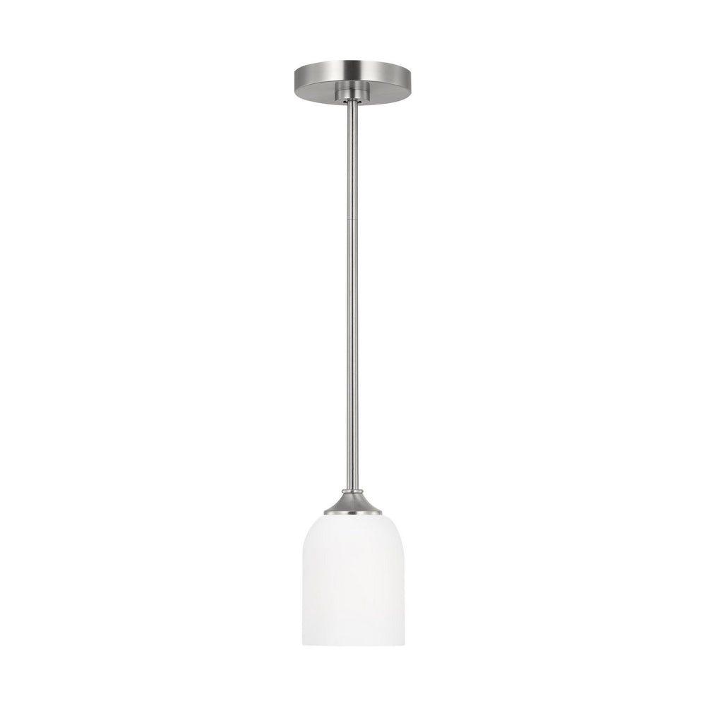 Generation Lighting Canada - One Light Mini Pendant - Emile - Brushed Steel- Union Lighting Luminaires Decor