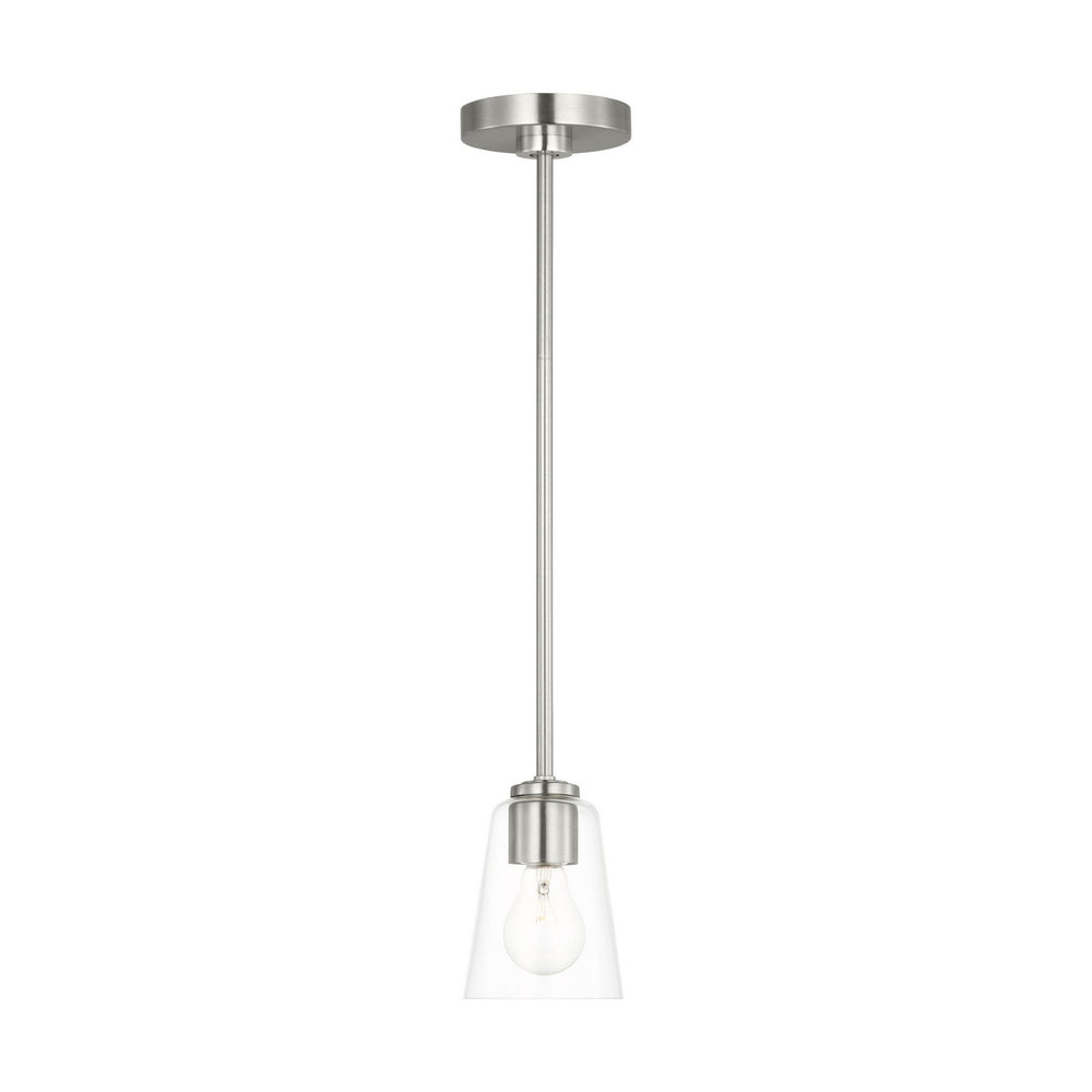 Generation Lighting Canada - One Light Mini-Pendant - Miles - Brushed Nickel- Union Lighting Luminaires Decor