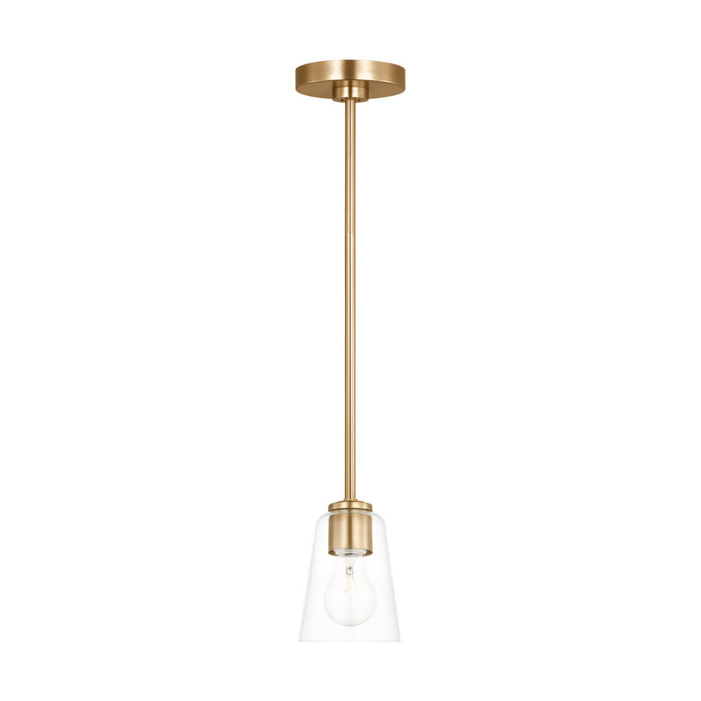 Generation Lighting Canada - One Light Mini-Pendant - Miles - Satin Brass- Union Lighting Luminaires Decor