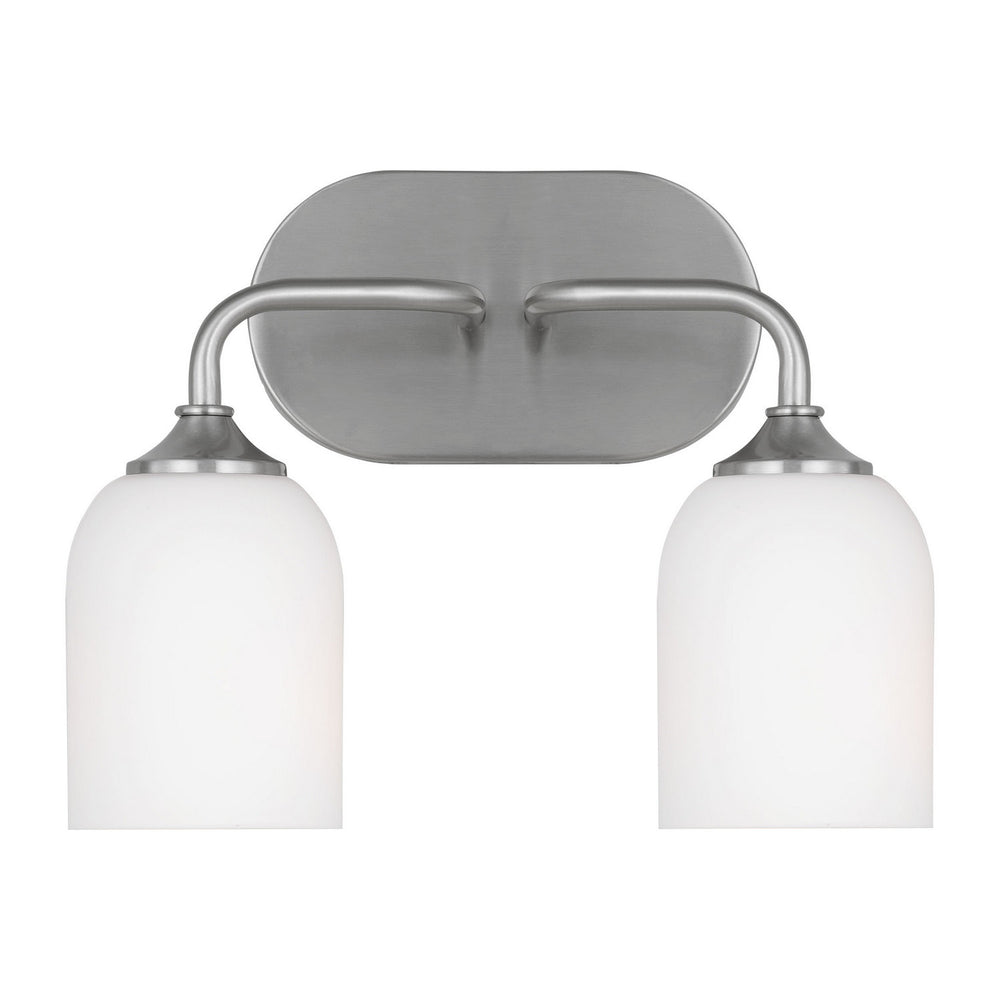 Generation Lighting Canada - Two Light Vanity - Emile - Brushed Steel- Union Lighting Luminaires Decor
