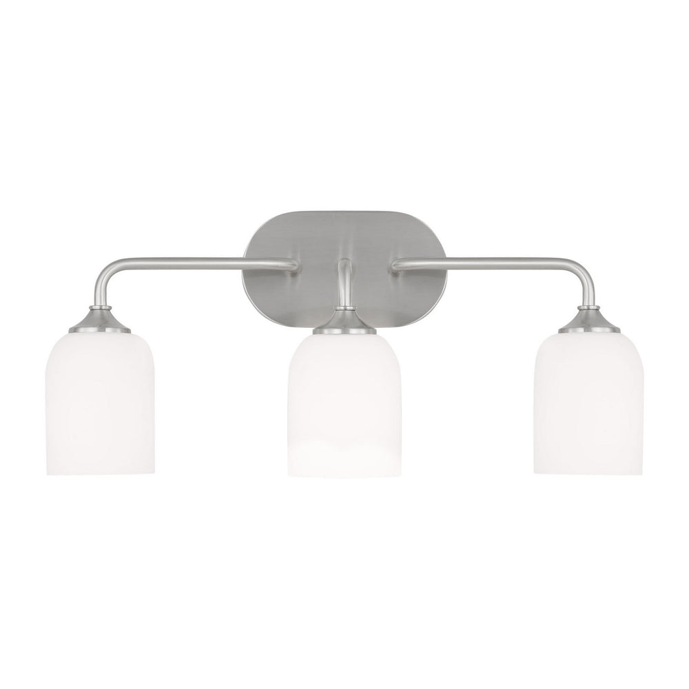 Generation Lighting Canada - Three Light Vanity - Emile - Brushed Steel- Union Lighting Luminaires Decor