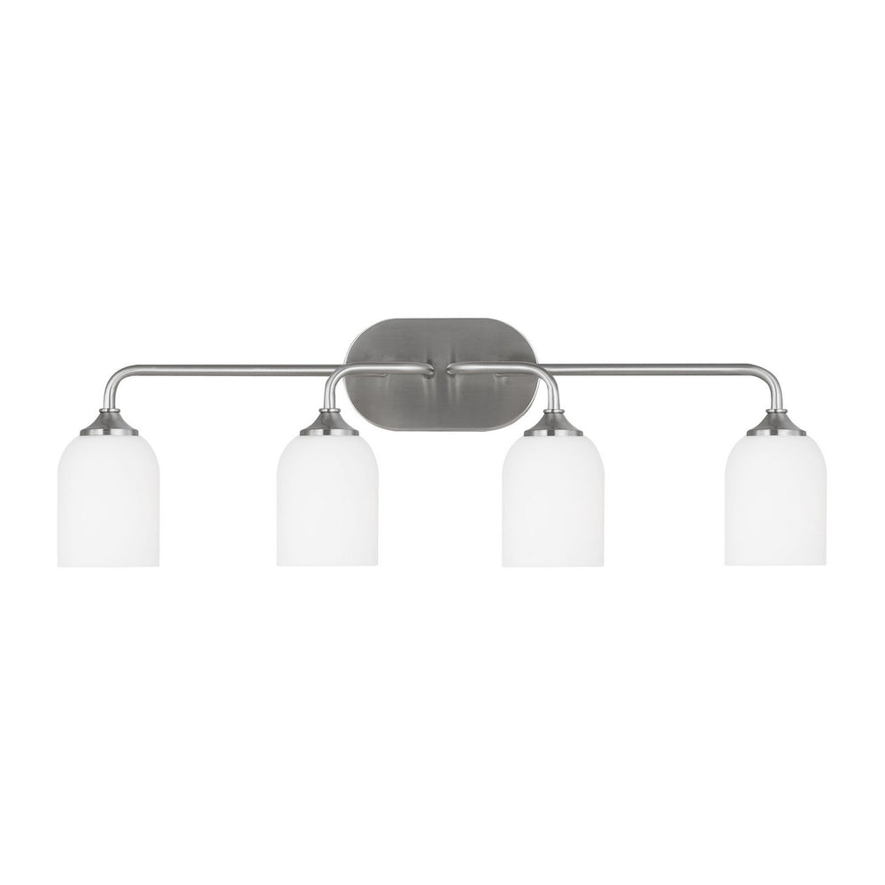 Generation Lighting Canada - Four Light Vanity - Emile - Brushed Steel- Union Lighting Luminaires Decor