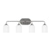 Generation Lighting Canada - Four Light Vanity - Emile - Brushed Steel- Union Lighting Luminaires Decor