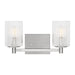 Generation Lighting Canada - Two Light Wall / Bath - Lando - Brushed Steel- Union Lighting Luminaires Decor