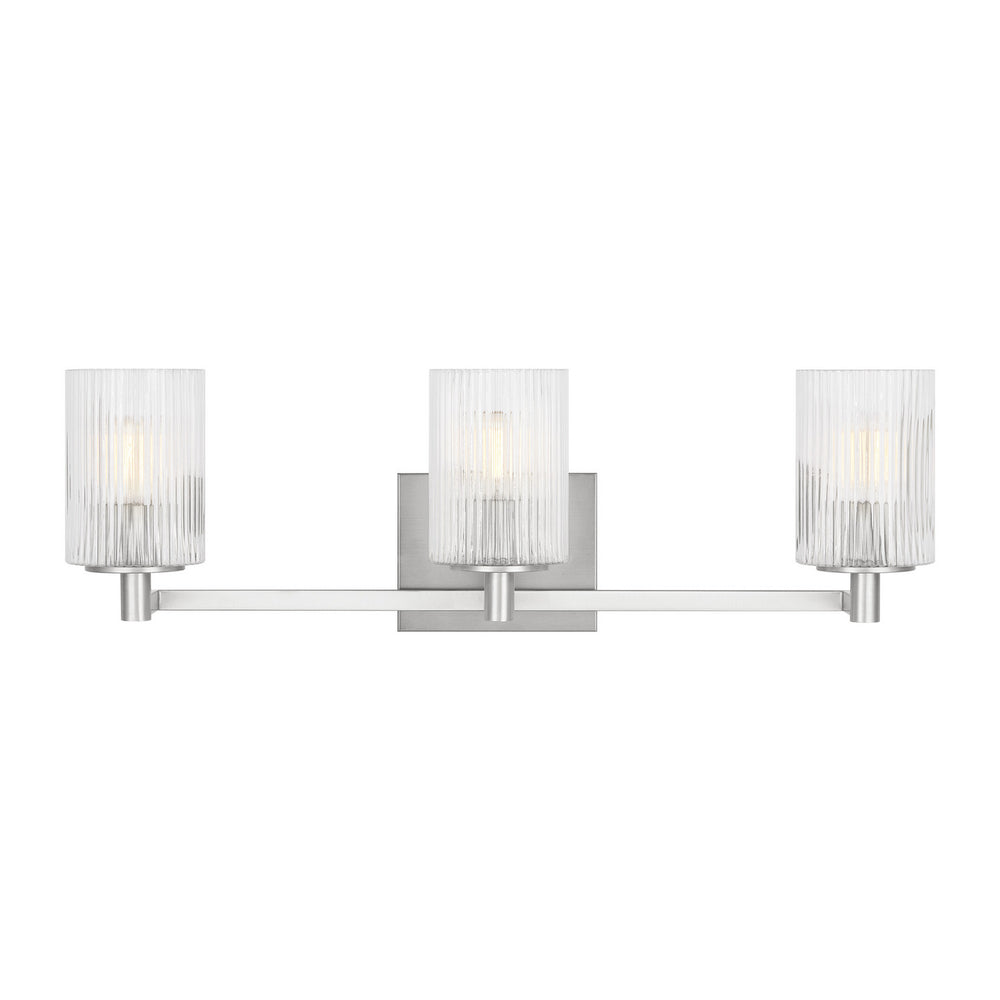 Generation Lighting Canada - Three Light Wall / Bath - Lando - Brushed Steel- Union Lighting Luminaires Decor