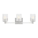 Generation Lighting Canada - Three Light Wall / Bath - Lando - Brushed Steel- Union Lighting Luminaires Decor
