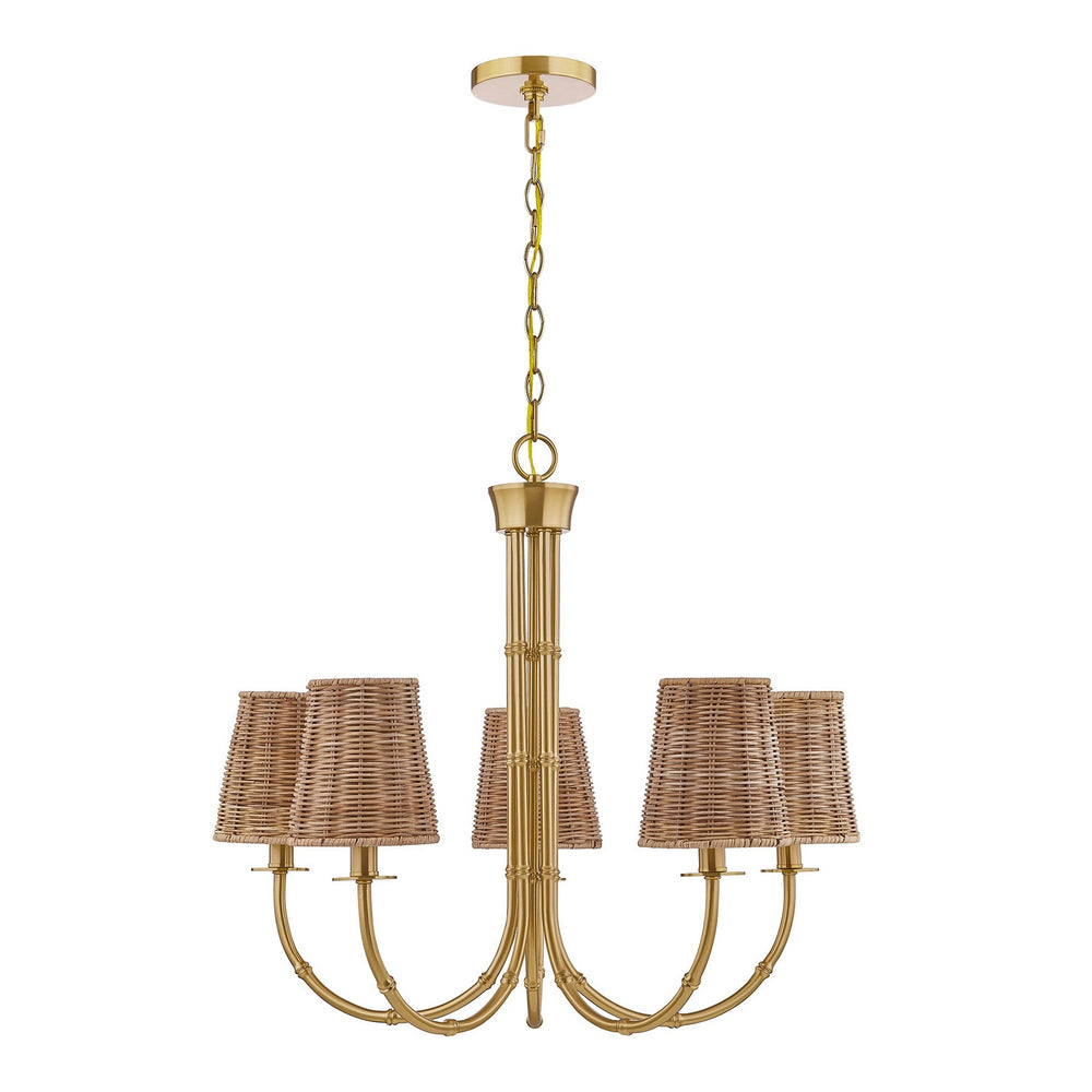 Savoy House - Five Light Chandelier - Ashbury - Warm Brass- Union Lighting Luminaires Decor