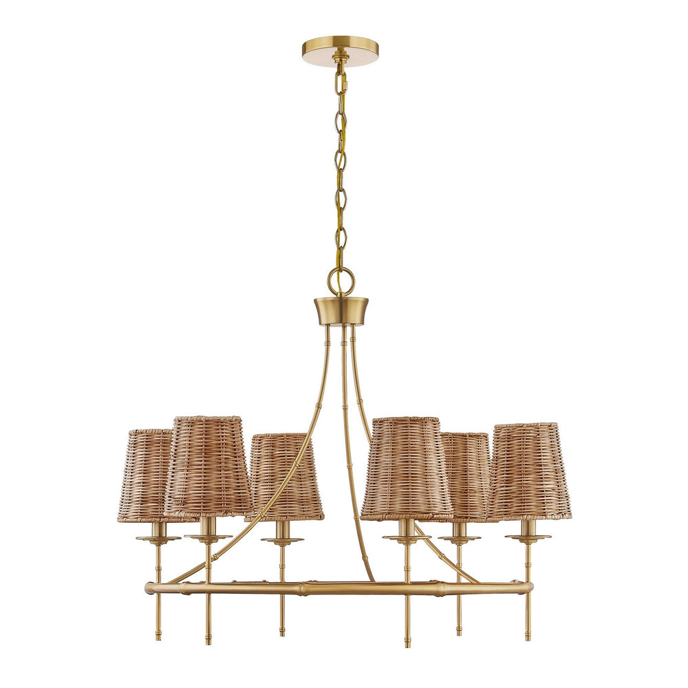 Savoy House - Six Light Chandelier - Ashbury - Warm Brass- Union Lighting Luminaires Decor