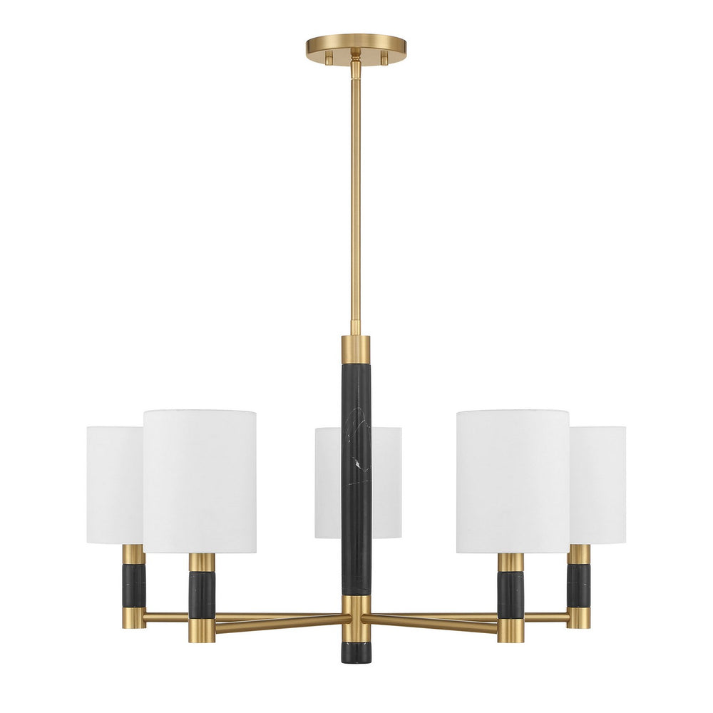 Savoy House - Five Light Chandelier - Conrad - Warm Brass- Union Lighting Luminaires Decor