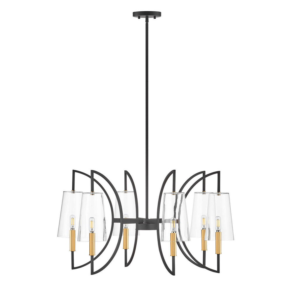 Savoy House - Six Light Chandelier - Hanley - Matte Black/Warm Brass- Union Lighting Luminaires Decor