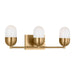 Visual Comfort Studio Canada - Three Light Vanity - Foster - Satin Brass- Union Lighting Luminaires Decor