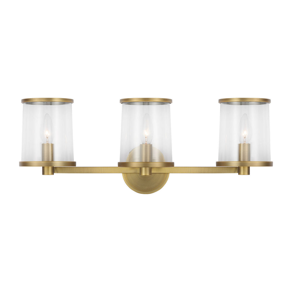 Visual Comfort Studio Canada - Three Light Vanity - Reynolds - Time Worn Brass- Union Lighting Luminaires Decor