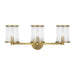 Visual Comfort Studio Canada - Three Light Vanity - Reynolds - Time Worn Brass- Union Lighting Luminaires Decor