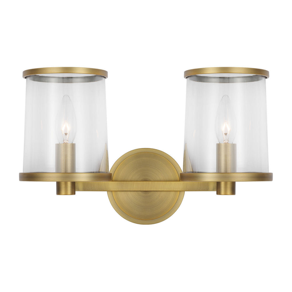 Visual Comfort Studio Canada - Two Light Vanity - Reynolds - Time Worn Brass- Union Lighting Luminaires Decor