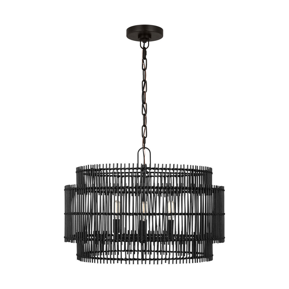 Visual Comfort Studio Canada - Four Light Pendant - Elio - Aged Iron- Union Lighting Luminaires Decor