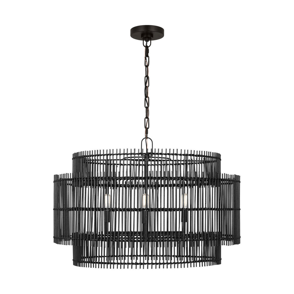 Visual Comfort Studio Canada - Four Light Pendant - Elio - Aged Iron- Union Lighting Luminaires Decor