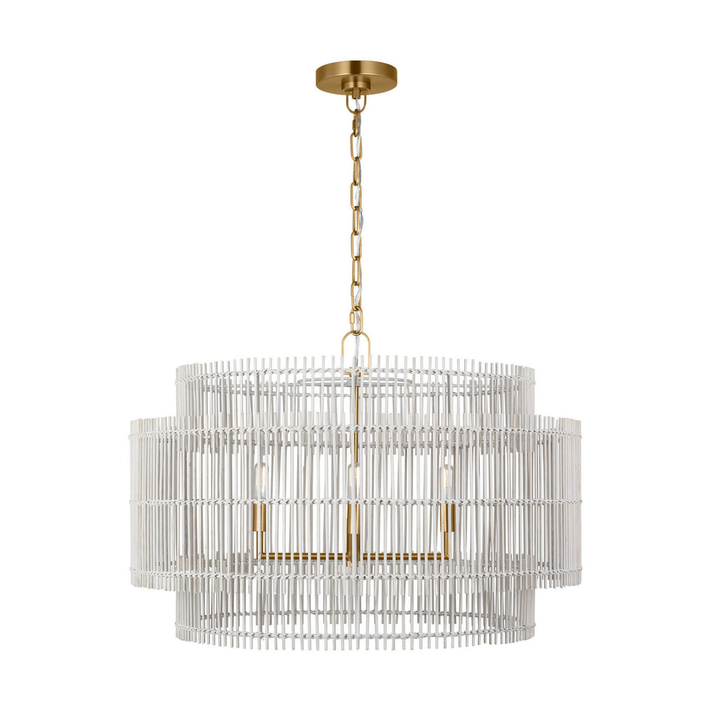 Visual Comfort Studio Canada - Four Light Pendant - Elio - Burnished Brass- Union Lighting Luminaires Decor
