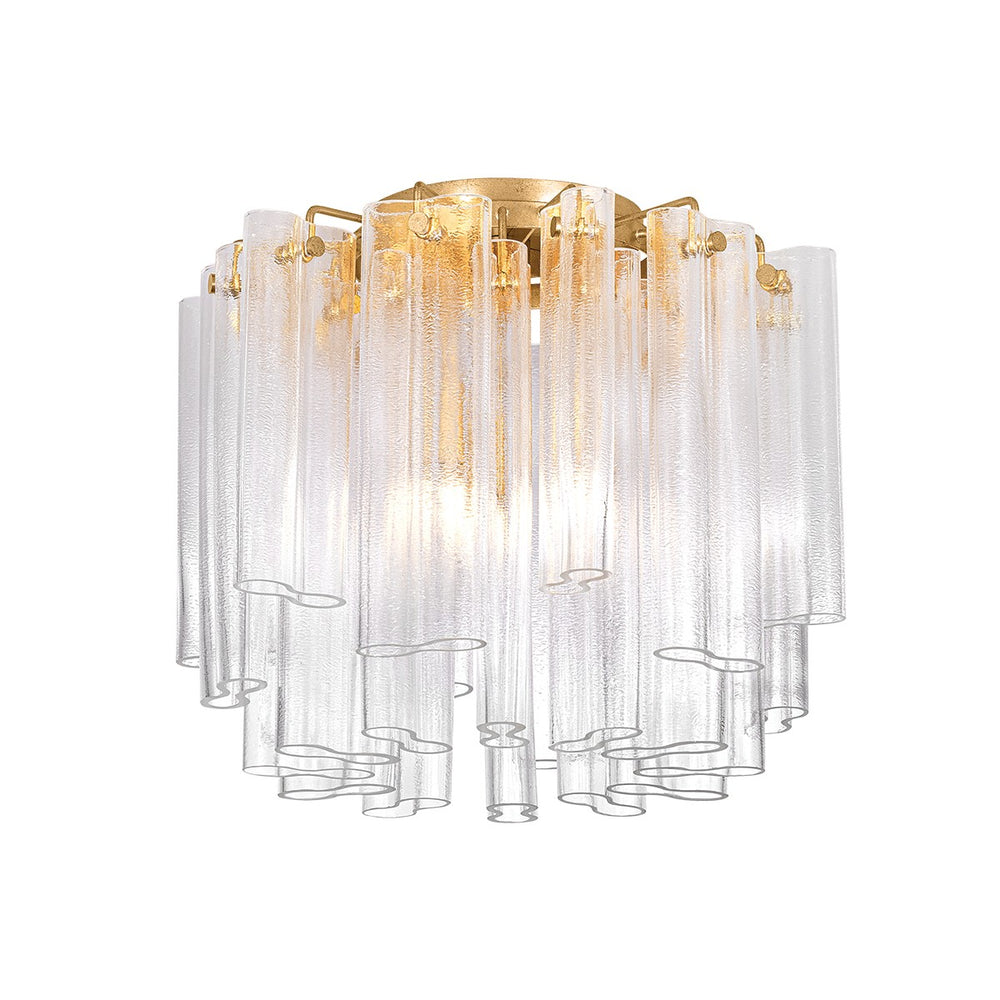 Corbett Lighting Canada - Three Light Semi Flush Mount - Varenna - Vintage Gold Leaf- Union Lighting Luminaires Decor