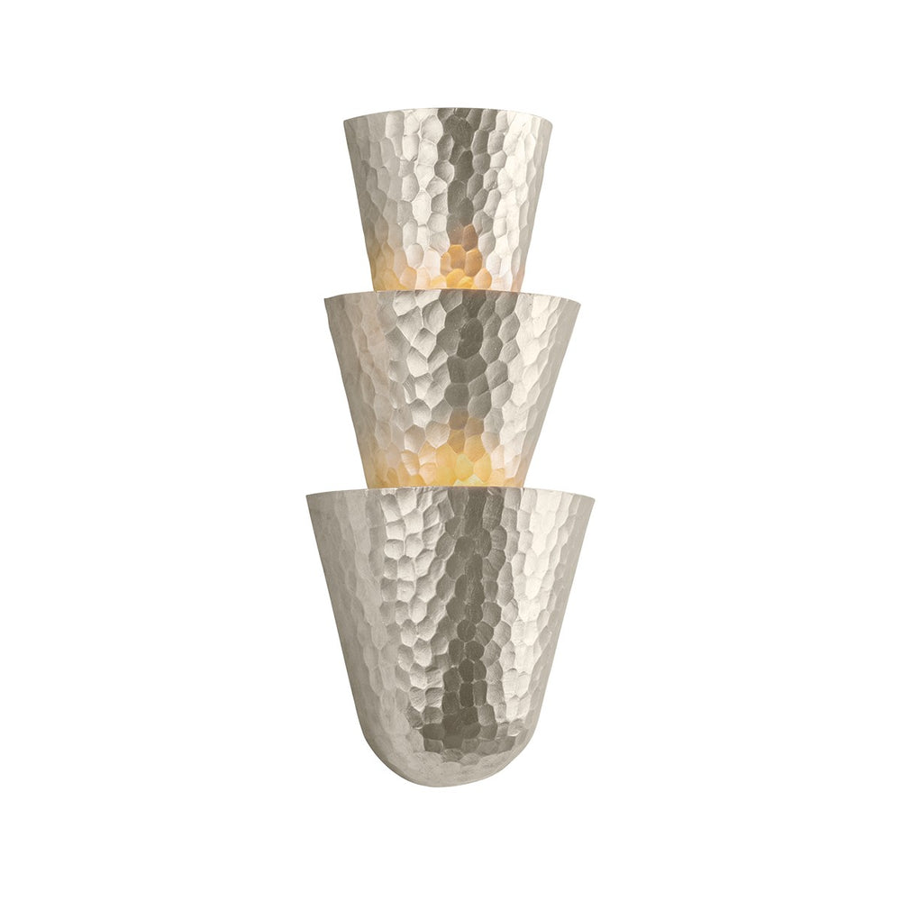 Corbett Lighting Canada - Three Light Wall Sconce - Bucharest - Warm Silver Leaf- Union Lighting Luminaires Decor
