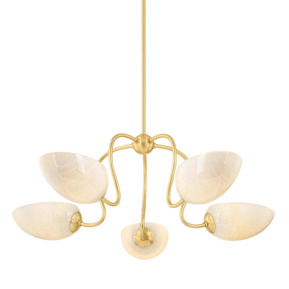 Mitzi Canada - Five Light Chandelier - Reva - Aged Brass- Union Lighting Luminaires Decor