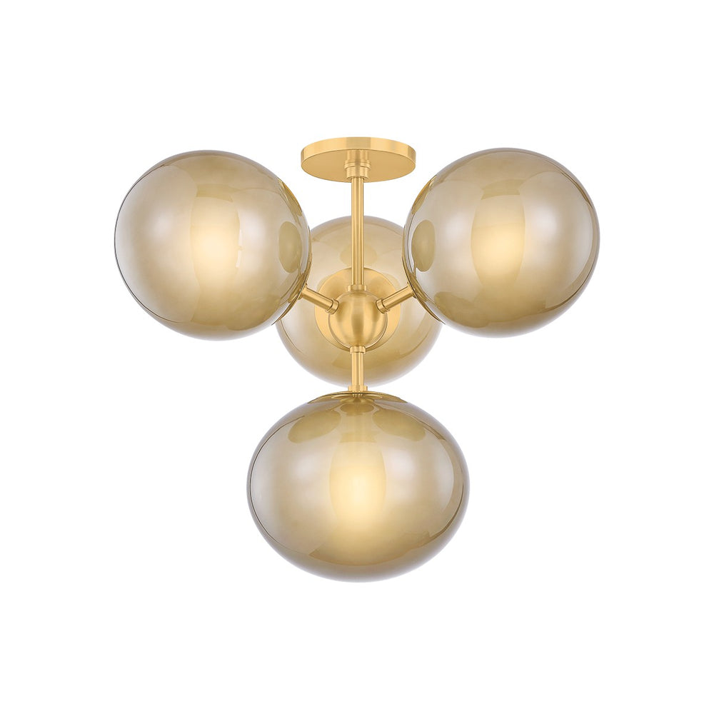 Mitzi Canada - Four Light Semi Flush Mount - Zaley - Aged Brass- Union Lighting Luminaires Decor