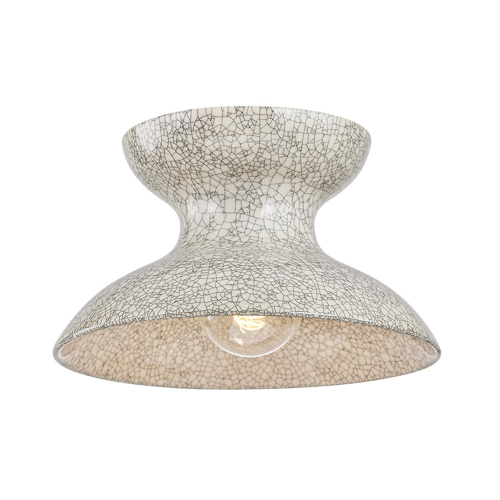 Mitzi Canada - One Light Flush Mount - Carina - Aged Brass/Ceramic Belgian Crackle- Union Lighting Luminaires Decor