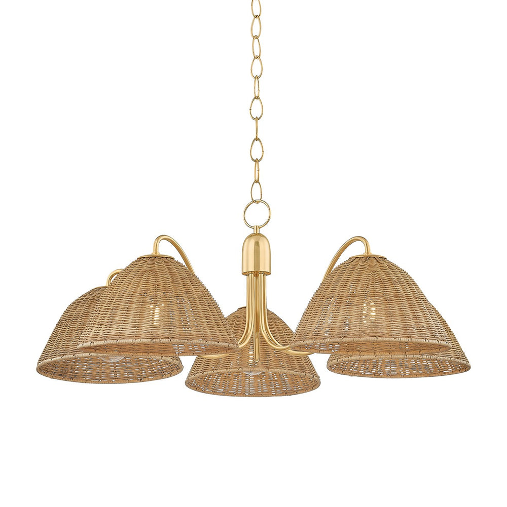 Mitzi Canada - Five Light Chandelier - Katniss - Aged Brass- Union Lighting Luminaires Decor