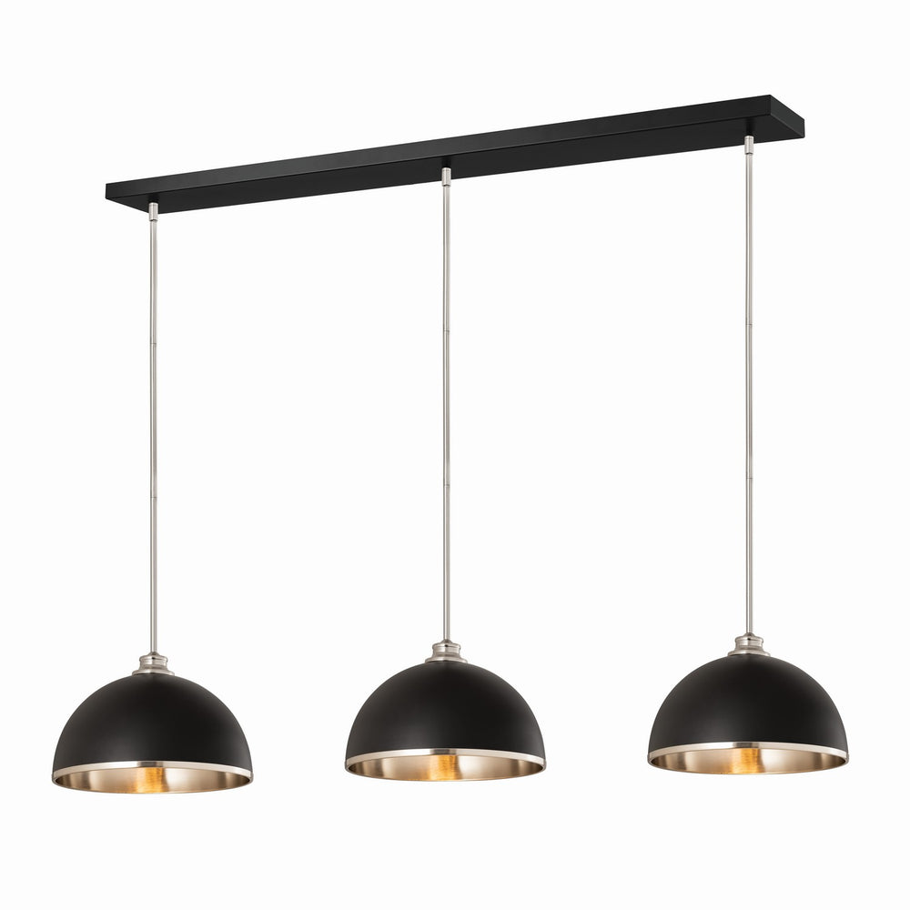 Z-Lite Canada - Three Light Pendant - Landry - Matte Black + Brushed Nickel- Union Lighting Luminaires Decor