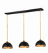 Z-Lite Canada - Three Light Pendant - Landry - Matte Black + Rubbed Brass- Union Lighting Luminaires Decor