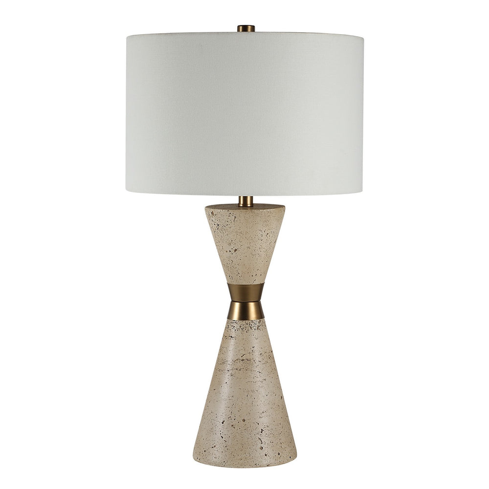 Renwil Canada - Table Lamp - Veza - Faux Beige Travertine- Union Lighting Luminaires Decor