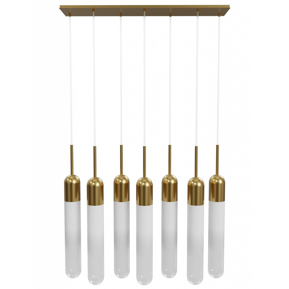 Avenue Lighting - Seven Light Pendant - Tribeca - Aged Brass- Union Lighting Luminaires Decor