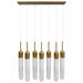 Avenue Lighting - Seven Light Pendant - Tribeca - Aged Brass- Union Lighting Luminaires Decor