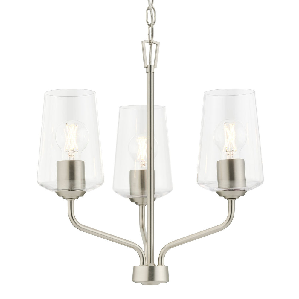 Progress Canada - Three Light Chandelier - Celino - Brushed Nickel- Union Lighting Luminaires Decor