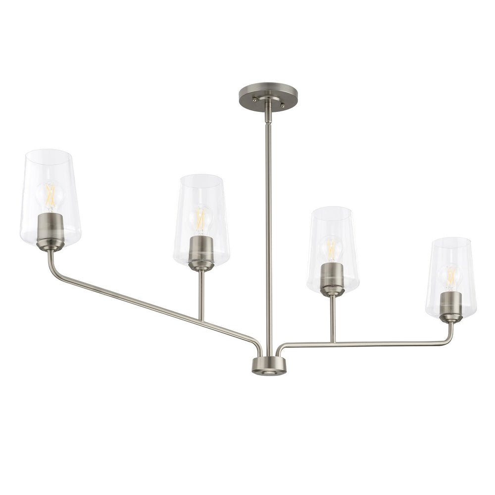 Progress Canada - Four Light Linear Chandelier - Celino - Brushed Nickel- Union Lighting Luminaires Decor