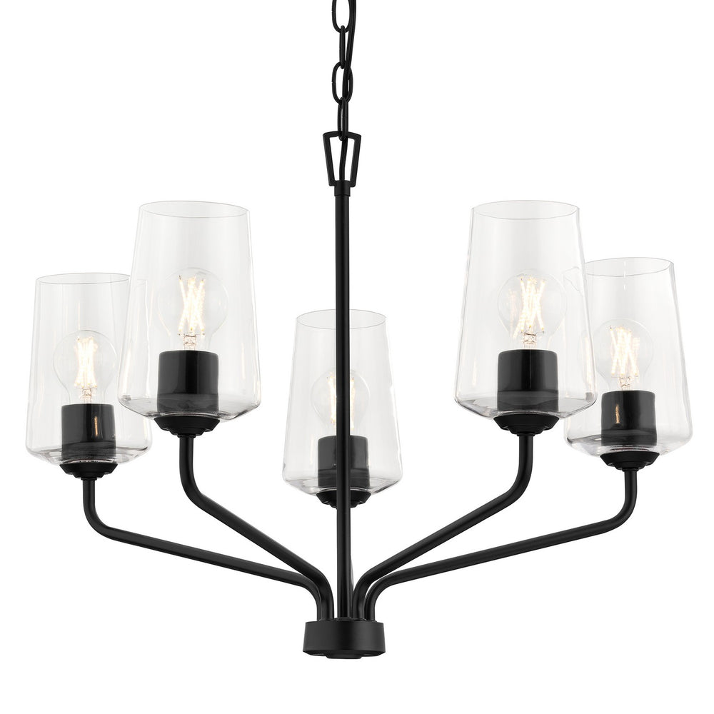 Progress Canada - Five Light Chandelier - Celino - Black- Union Lighting Luminaires Decor