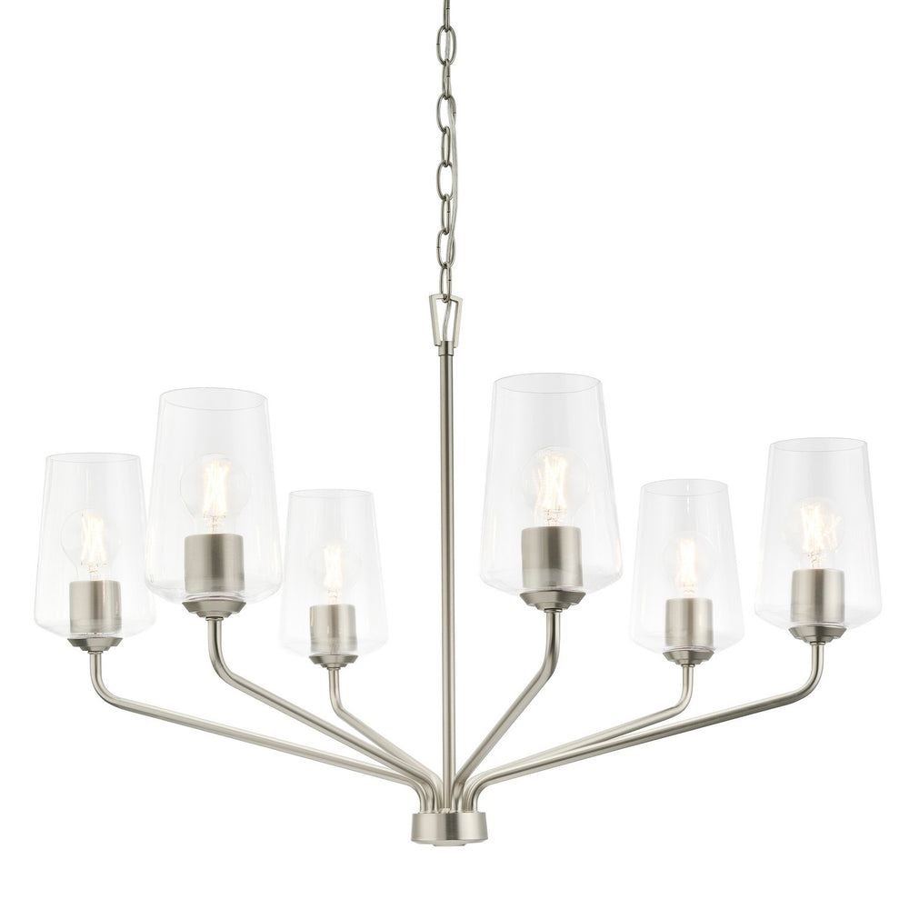 Progress Canada - Six Light Chandelier - Celino - Brushed Nickel- Union Lighting Luminaires Decor