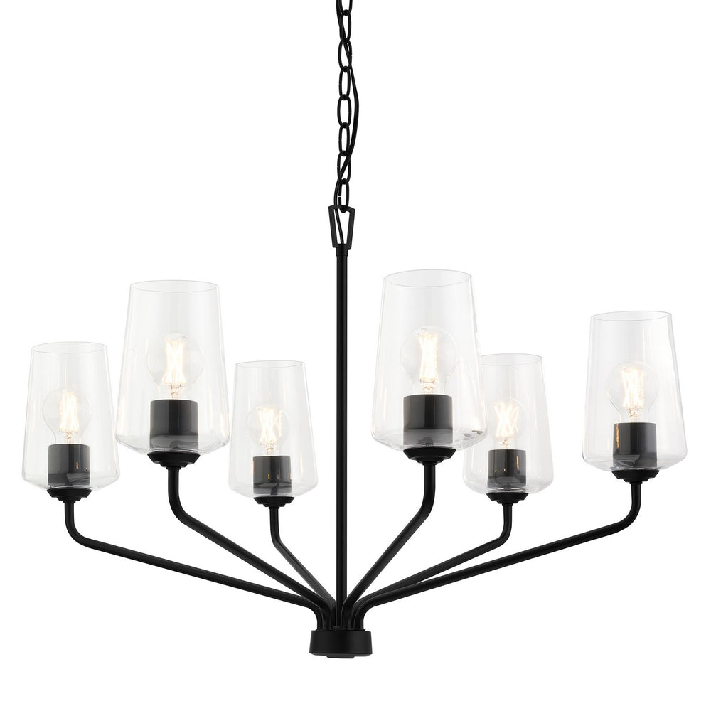 Progress Canada - Six Light Chandelier - Celino - Black- Union Lighting Luminaires Decor