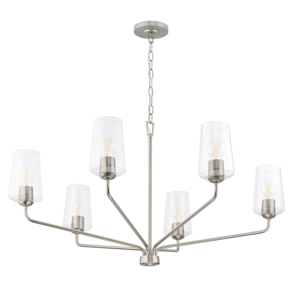 Progress Canada - Six Light Chandelier - Celino - Brushed Nickel- Union Lighting Luminaires Decor