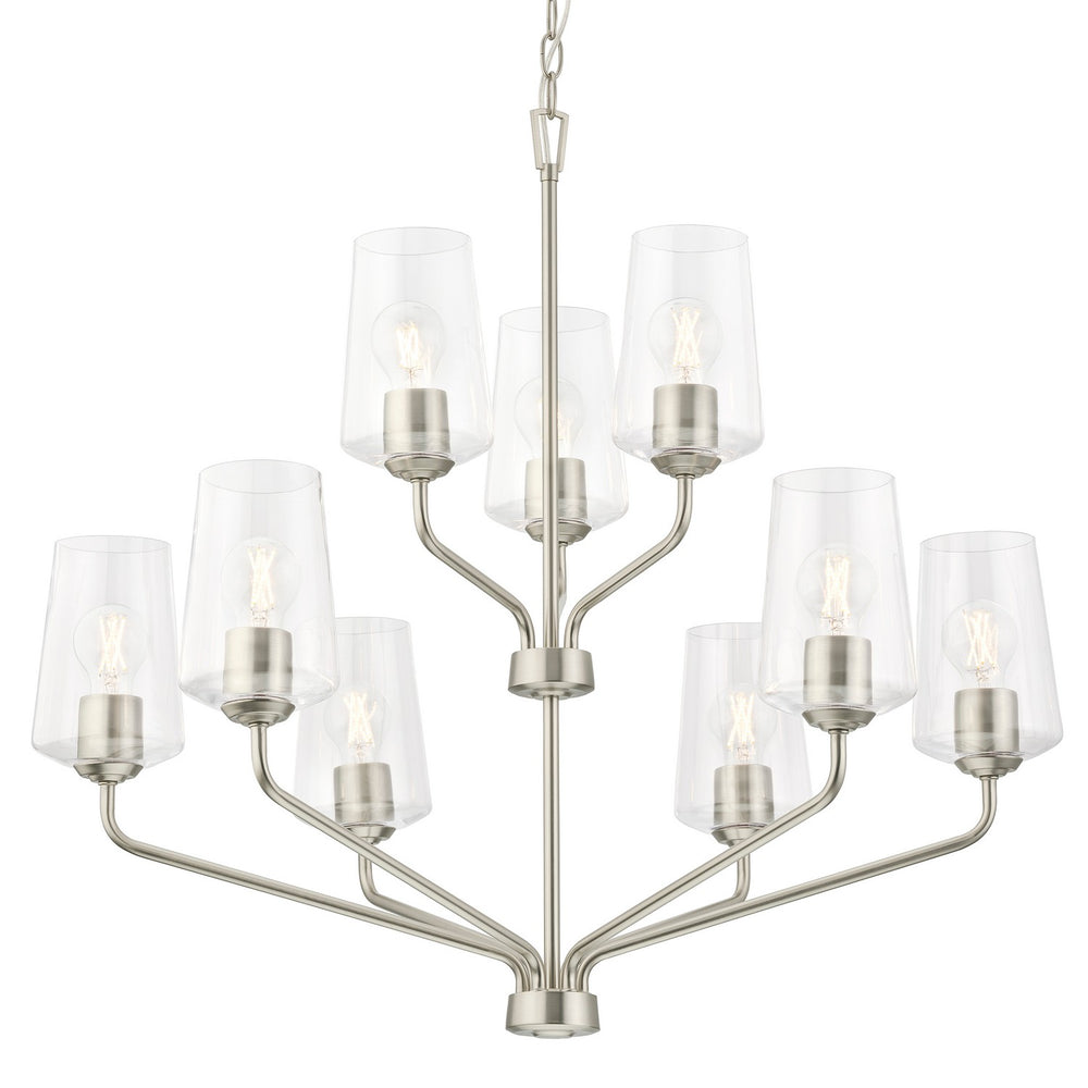 Progress Canada - Nine Light Chandelier - Celino - Brushed Nickel- Union Lighting Luminaires Decor