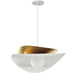 Dainolite Canada - LED Pendant - Paven - Matte White/Aged Brass- Union Lighting Luminaires Decor